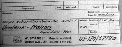 Teil eines Plans zum ersten WSO-Skilift aus dem Jahre 1962 (Quelle: Archiv Bergbahnen Sedrun)