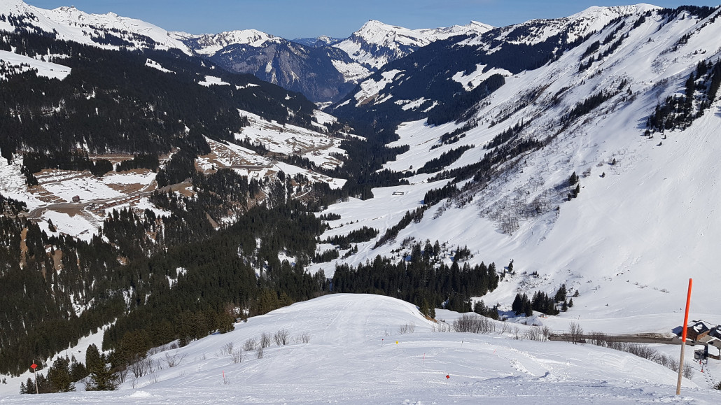 Skiroute 2 mit wunderbar griffigem Schnee