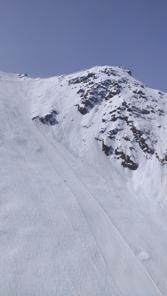 Chamois-Piste, Steilhang - kein Netz mehr