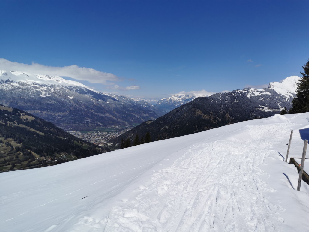 Blick auf Chur vom Loipenende Capfeders