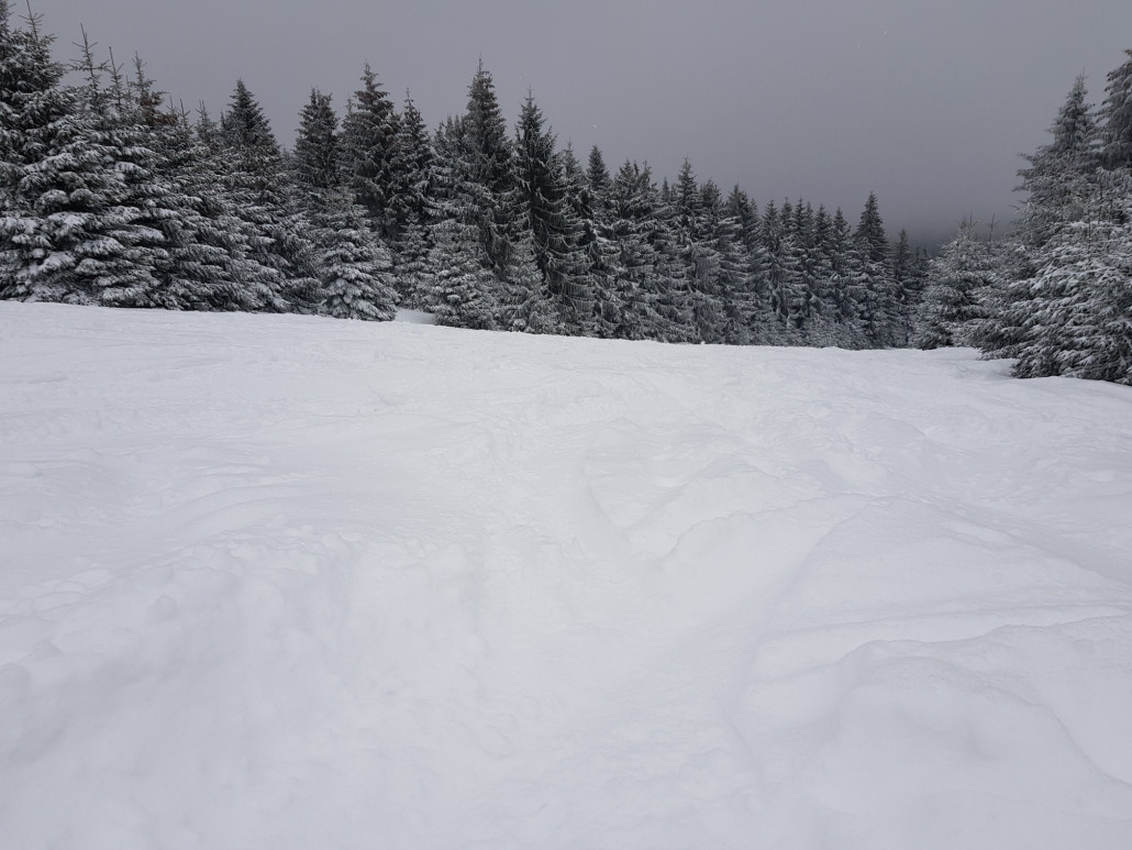 Vor der Engstelle am Crottendorfer Weg.