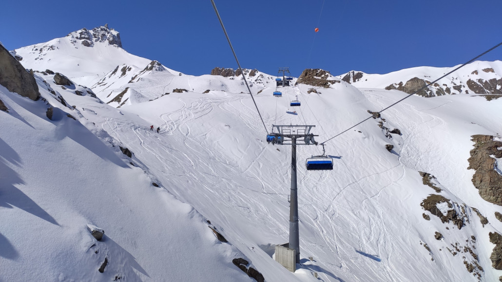 Col de Pouce-Sessel, mit genug Pulver für Freeriding