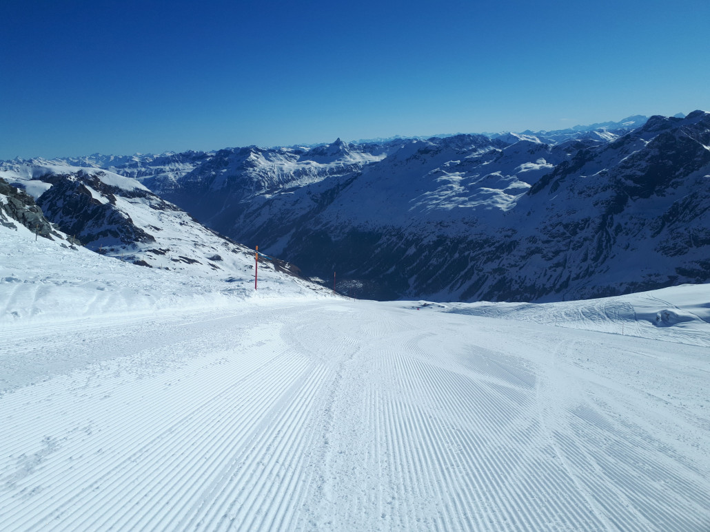 Corvatsch Gipfel Abfahrt