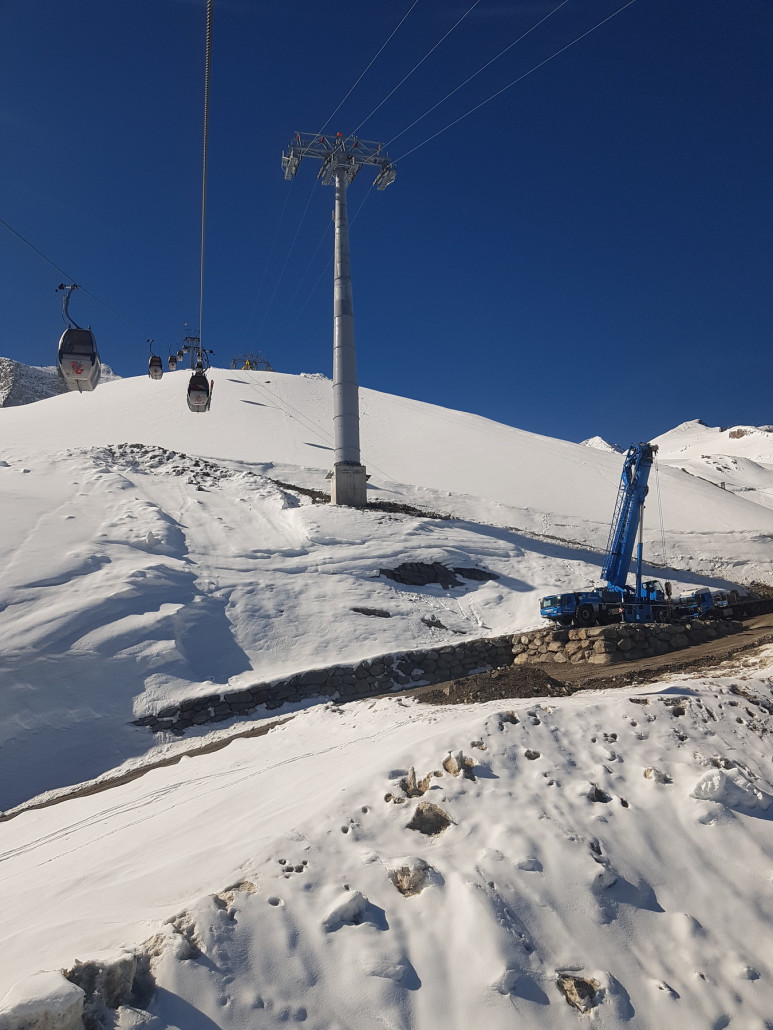Die neue Stütze am GB2 hat jetzt schon das Seil drauf