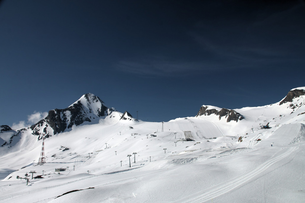 Blick auf den Gletscher von der Kristallbahn