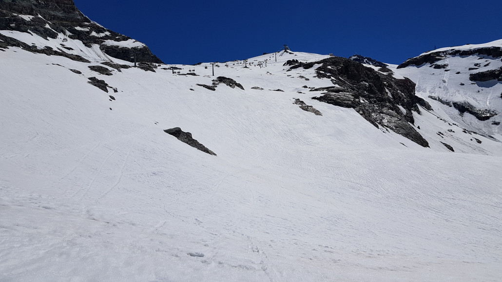 Das schöne Gelände am Bontadini, leicht firnig