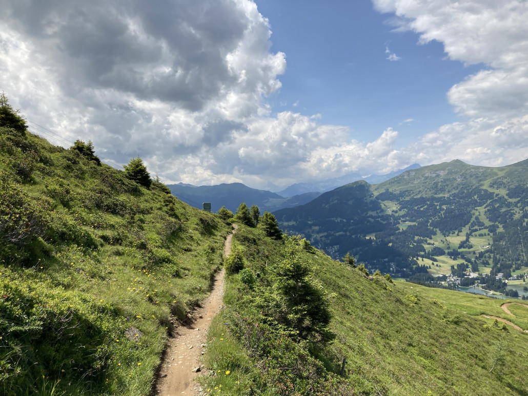 Trail der Höhenlinie entlang nach Scharmoin