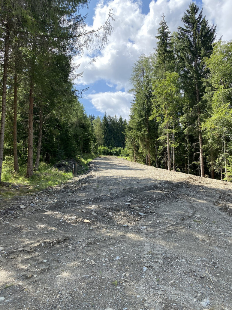 Neue Piste von der Piste 1b in Richtung Talstation