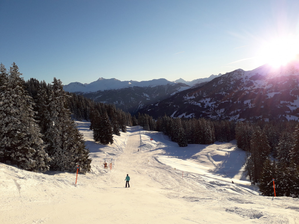 Start der Piste 21c. Nach rechts zweigt die nicht jeden Winter geöffnete 30 ab.