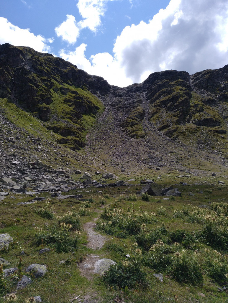 Extrem steiler Anstieg zur Fuorcla Sesvenna
