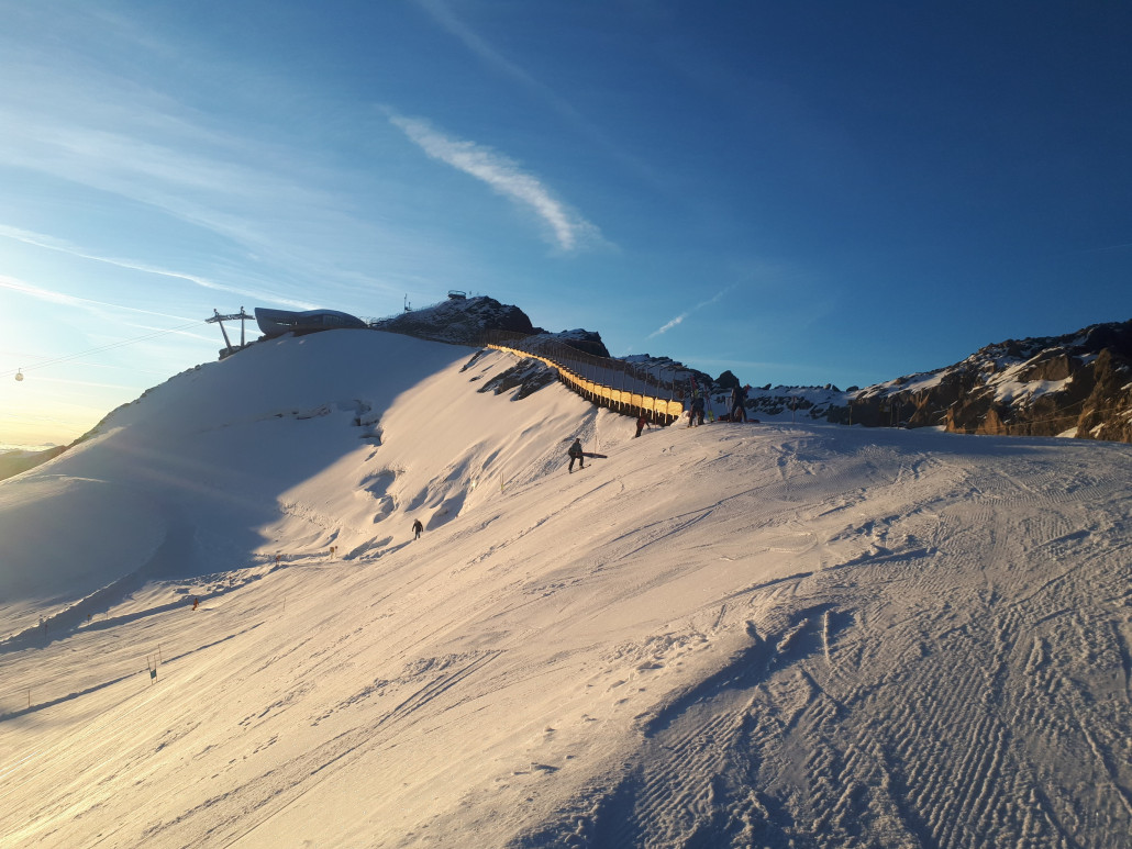 Das obere schmale Stück ist eisig und hubbelig