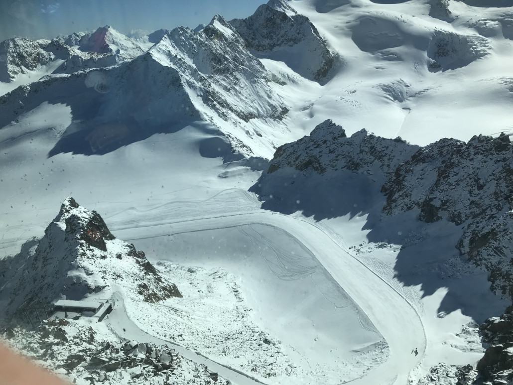 Blick auf Mittelbergabfahrt obere Sektion