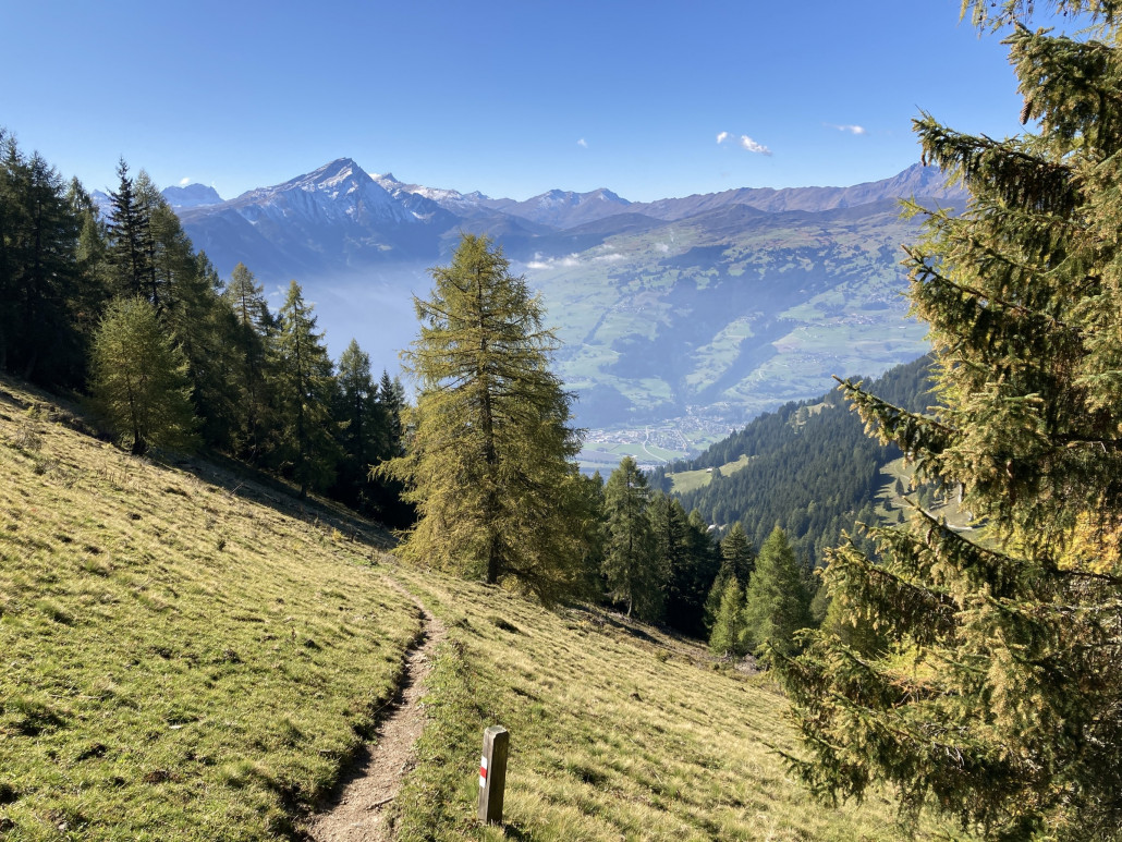 Immer wieder ist der Weg gut fahrbar, wenn auch stets stark abfallend (sowohl in Fahrtrichtung als auch zur Seite).