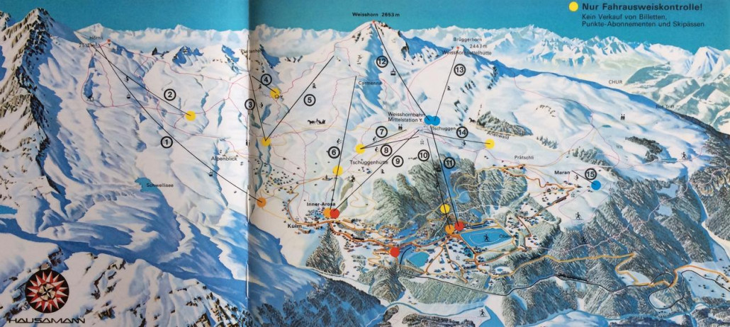 Pistenplan Arosa von 1980