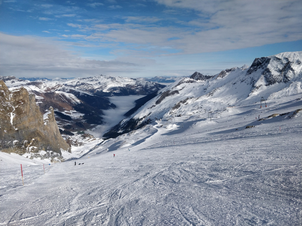 Die Piste ganz außen