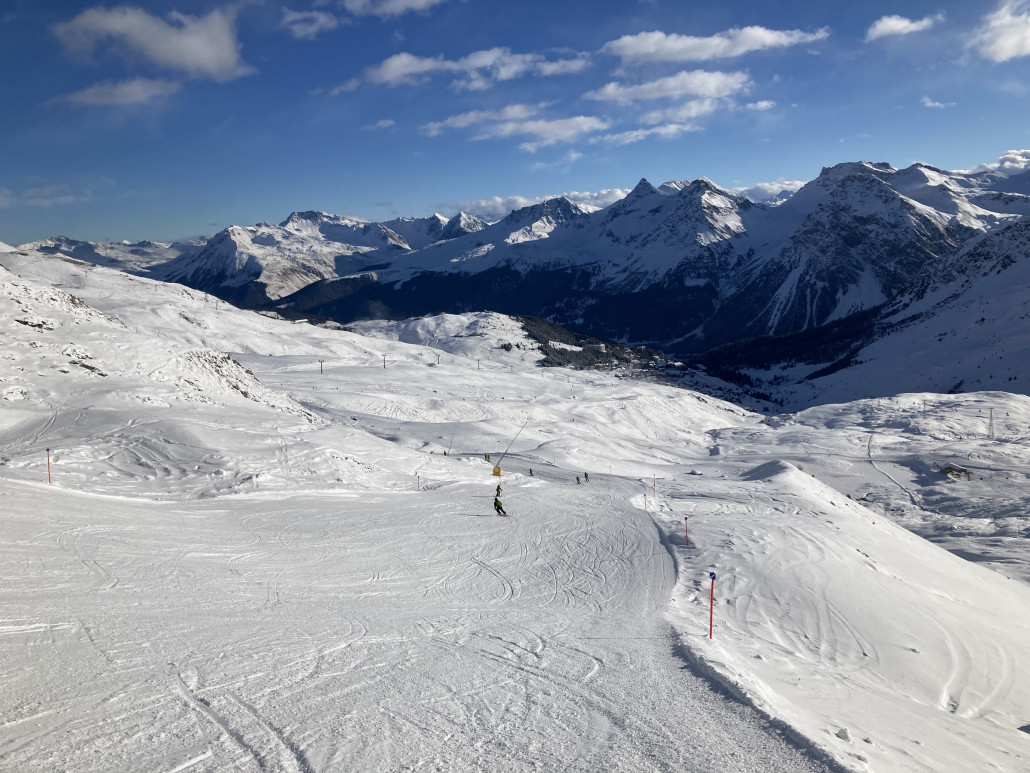 Piste 5. Sonnenschein, hätte ich nicht erwartet, habe aber nichts dagegen!