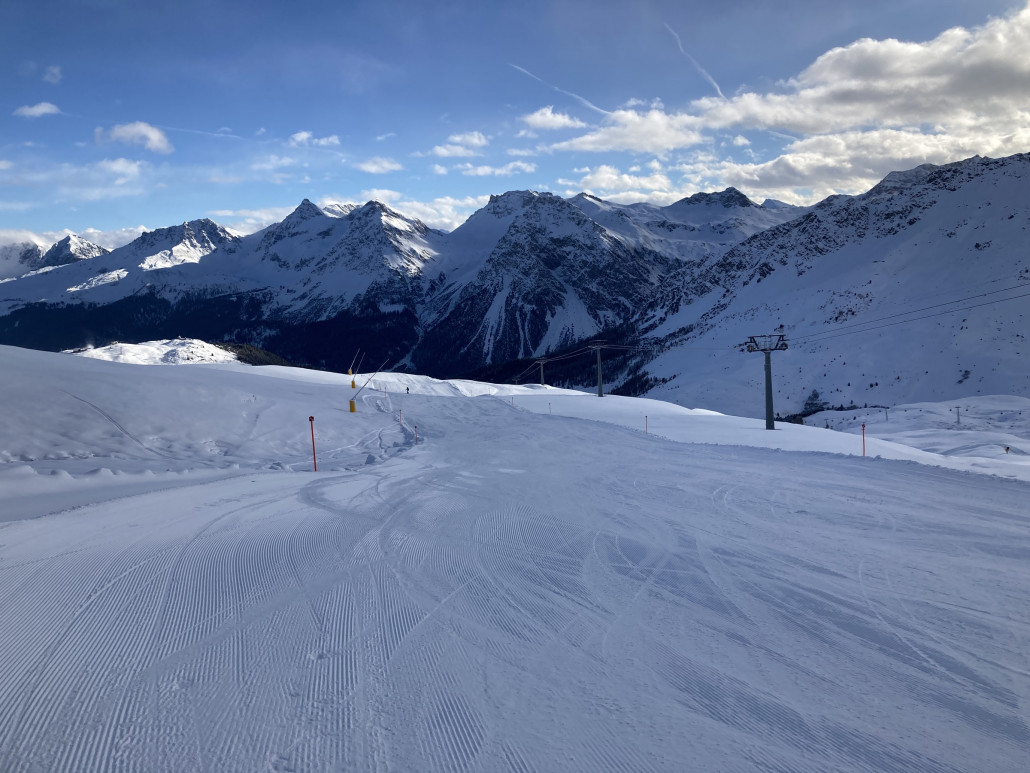 6. Da ich heute Morgen nicht auf den interaktiven Pistenplan schaute, war die offene Abfahrt nach Innerarosa eine richtige Überraschung!