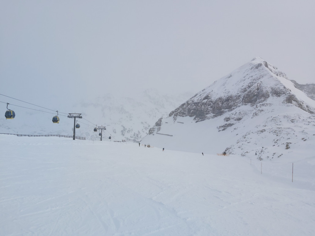 Oben am Zehnerkar gab es wieder gute Sicht, jedoch nur bis zur Mittelstation.