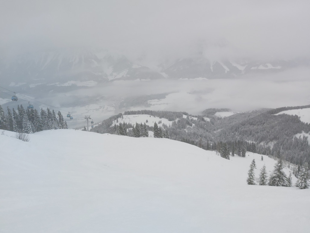 Am Brandstadl konnte man es krachen lassen. Lange Abfahrt mit schneller Bahn ergaben drei ganze Abfahrten.