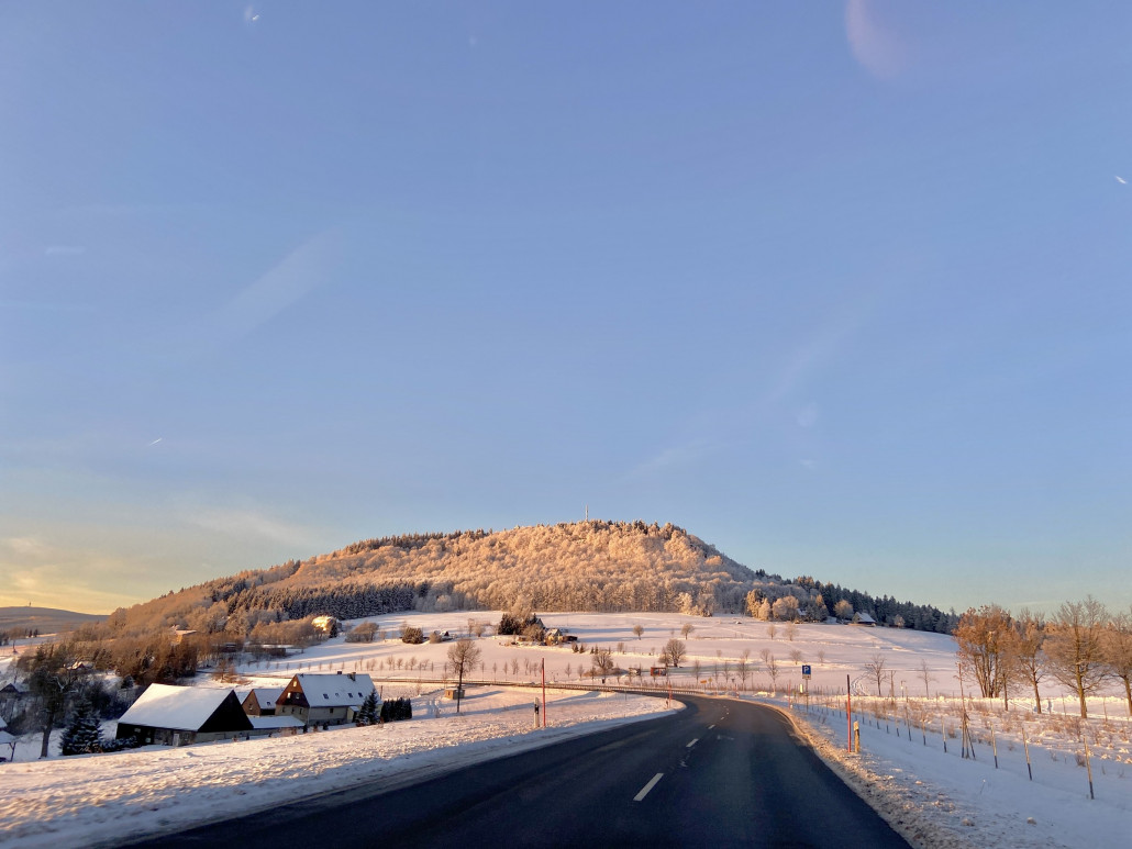 Auf der Fahrt wunderschöne Lichtstimmungen, hier der Bärenstein