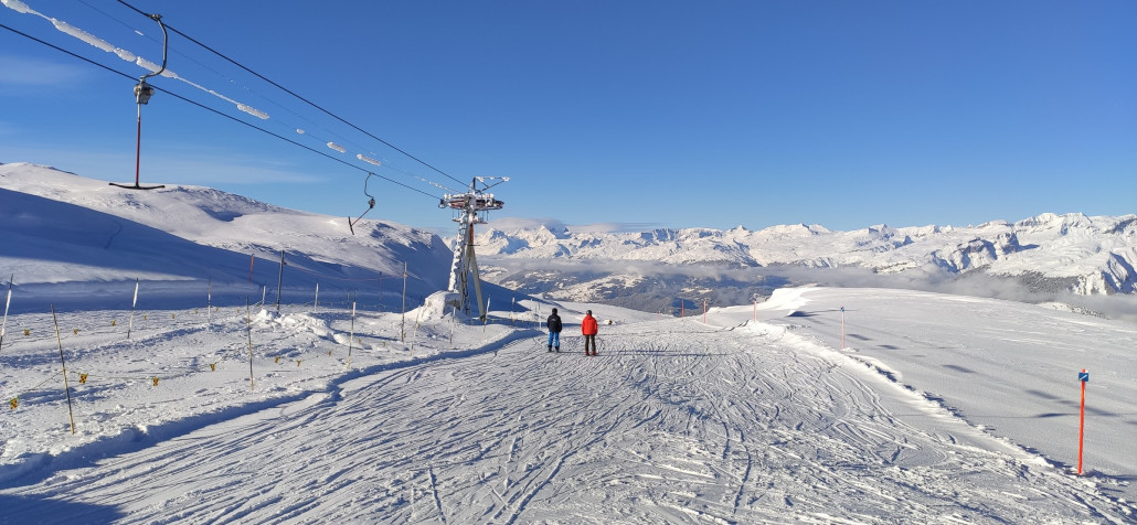 Windegga Bergstation, Einstieg blaue Piste
