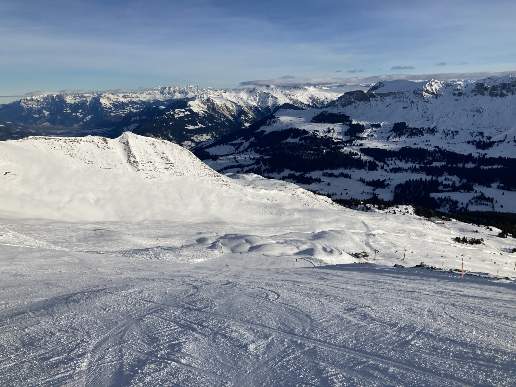 Die Rote am Stätzerhorn auch schön aber weicher als am Lavoz und daher einen Ticken weniger gut.
