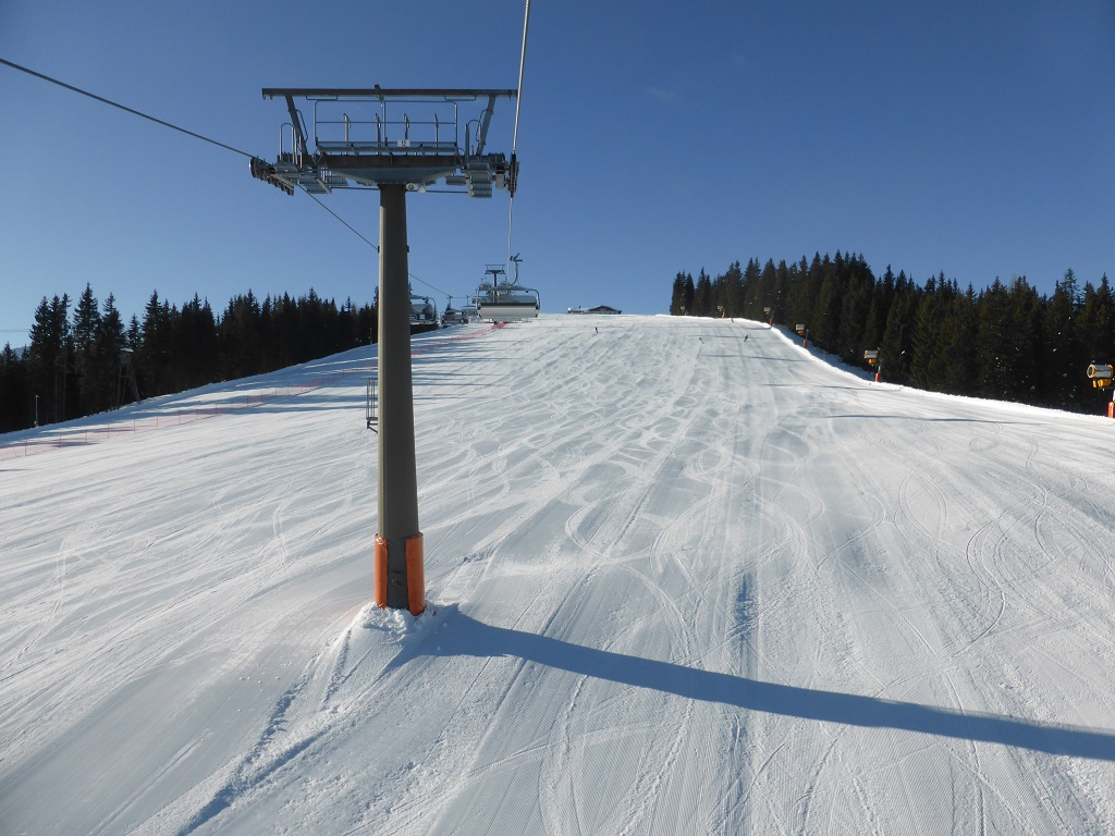 Im oberen Drittell des Grafenbergexpress 2. Unterhalb war es neblig.