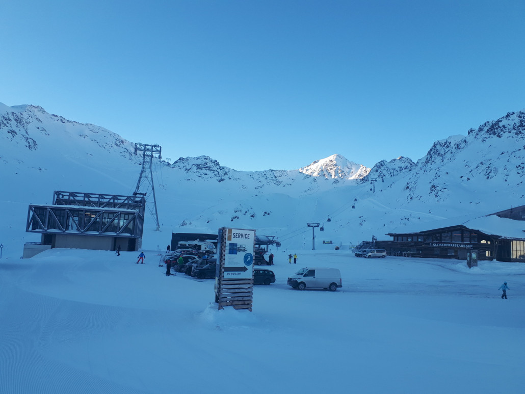 Schnee etwas härert aber noch sehr griffig