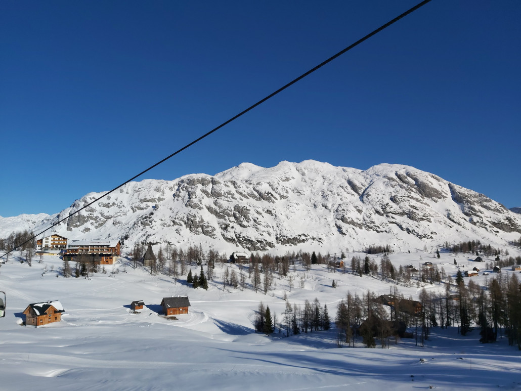 Oben auf der der mehr als genug Schnee.