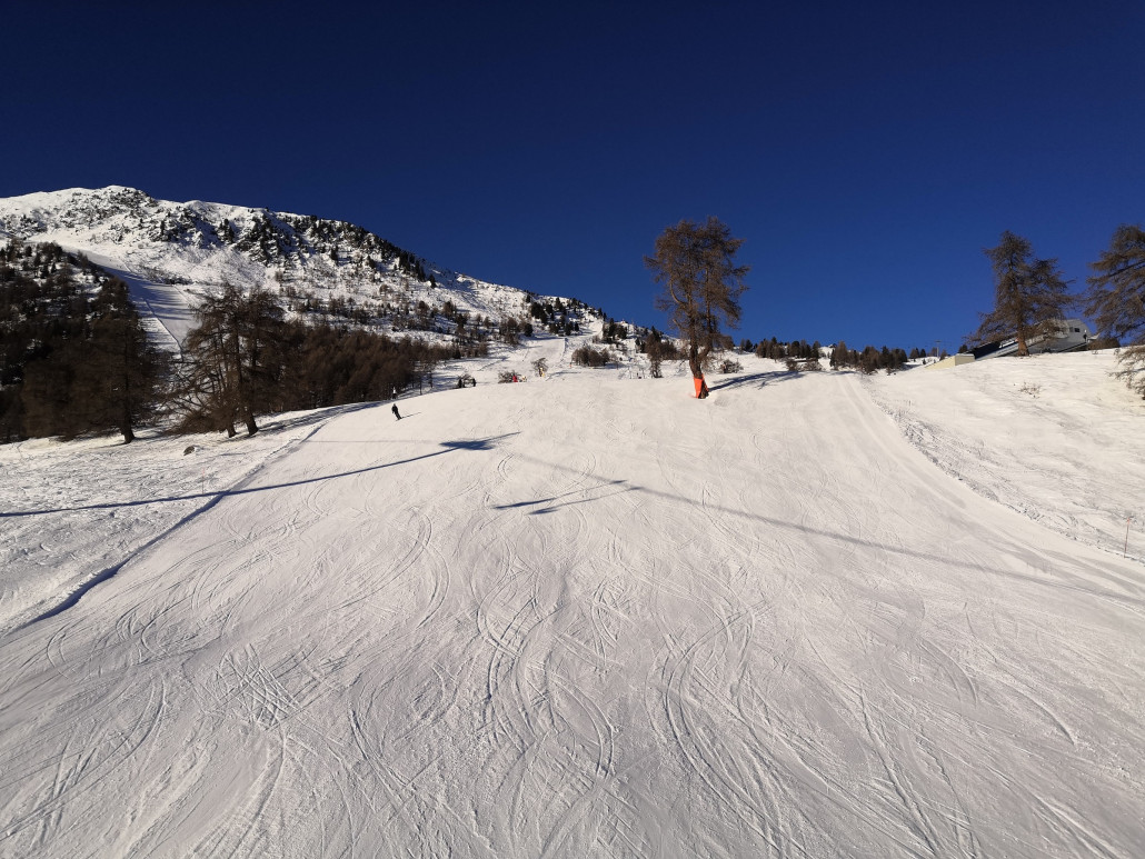 Eine der wenigen Engstellen am heutigen Skitag - zumindest etwas später.