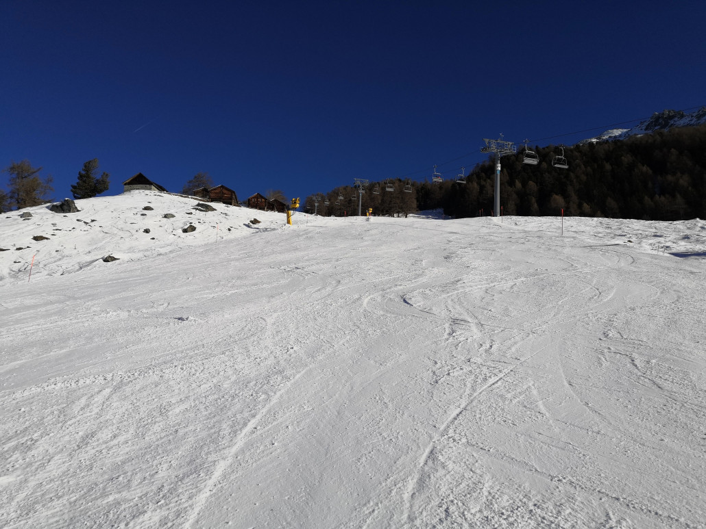 Hier war ich schon. Piste am Combatseline