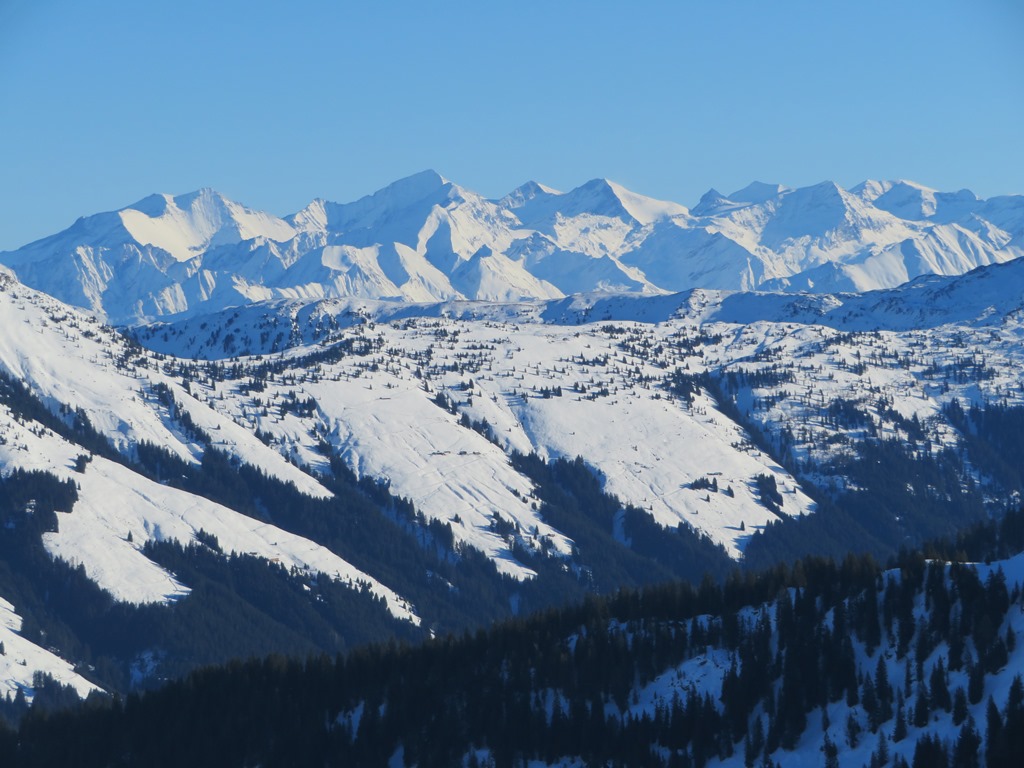 Blick nach Süden zu den Hohen Tauern von der Choralpe