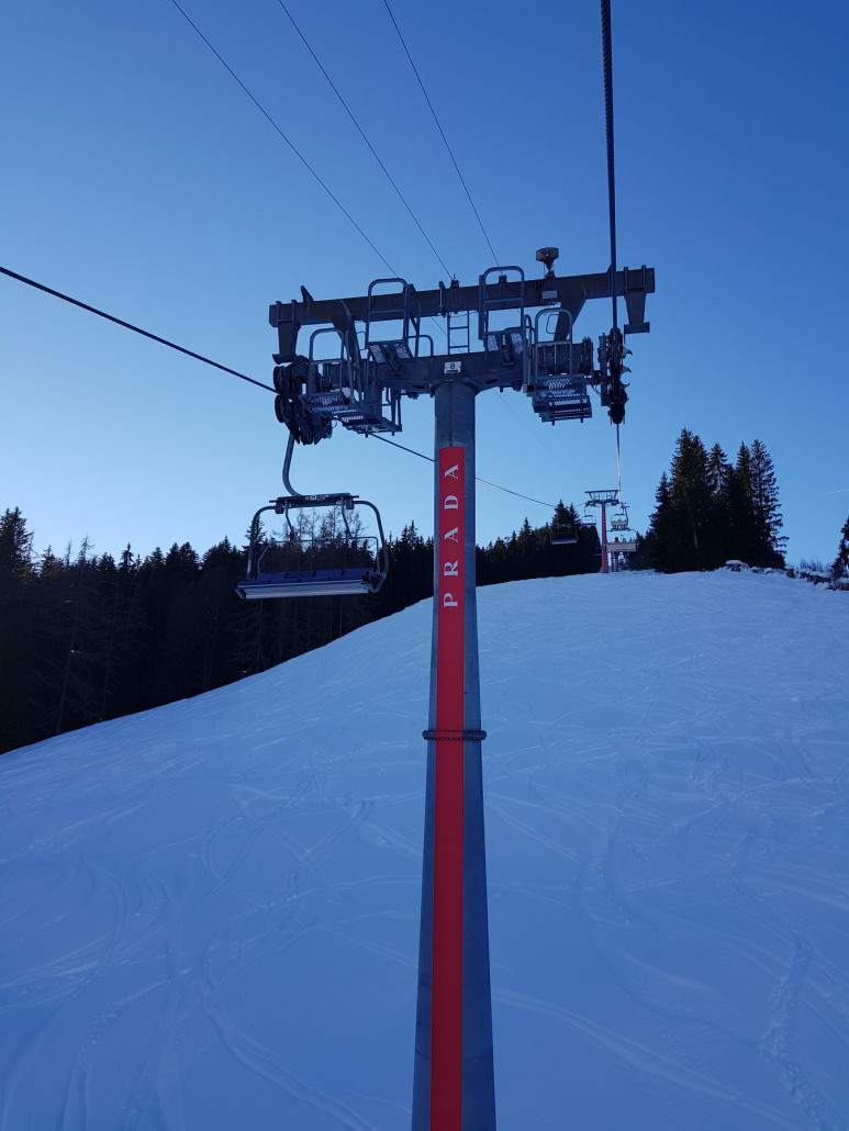 Wie in st. Moritz prada werbung.