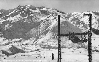 Skilift am Nätschen, Ende 1930er-Jahre (Archiv Jakob Schuler)