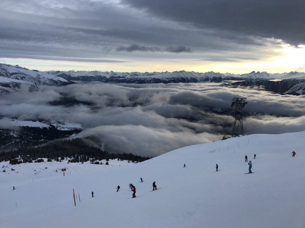 Die letzten Sonnenstrahlen um 9 Uhr auf dem Crap