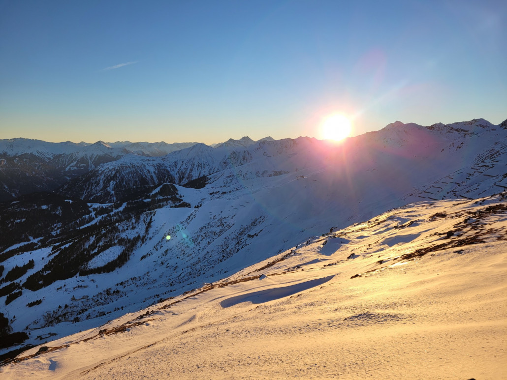 Schließlich eine tolle Abendstimmung am Schönjöchl