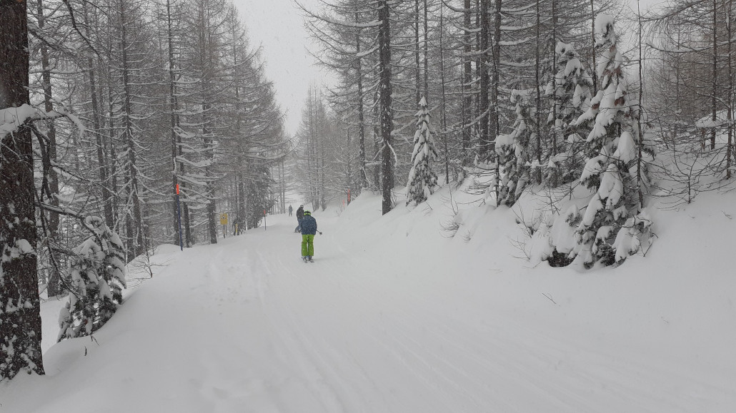 Skiweg am Dorflift Kalbermatten
