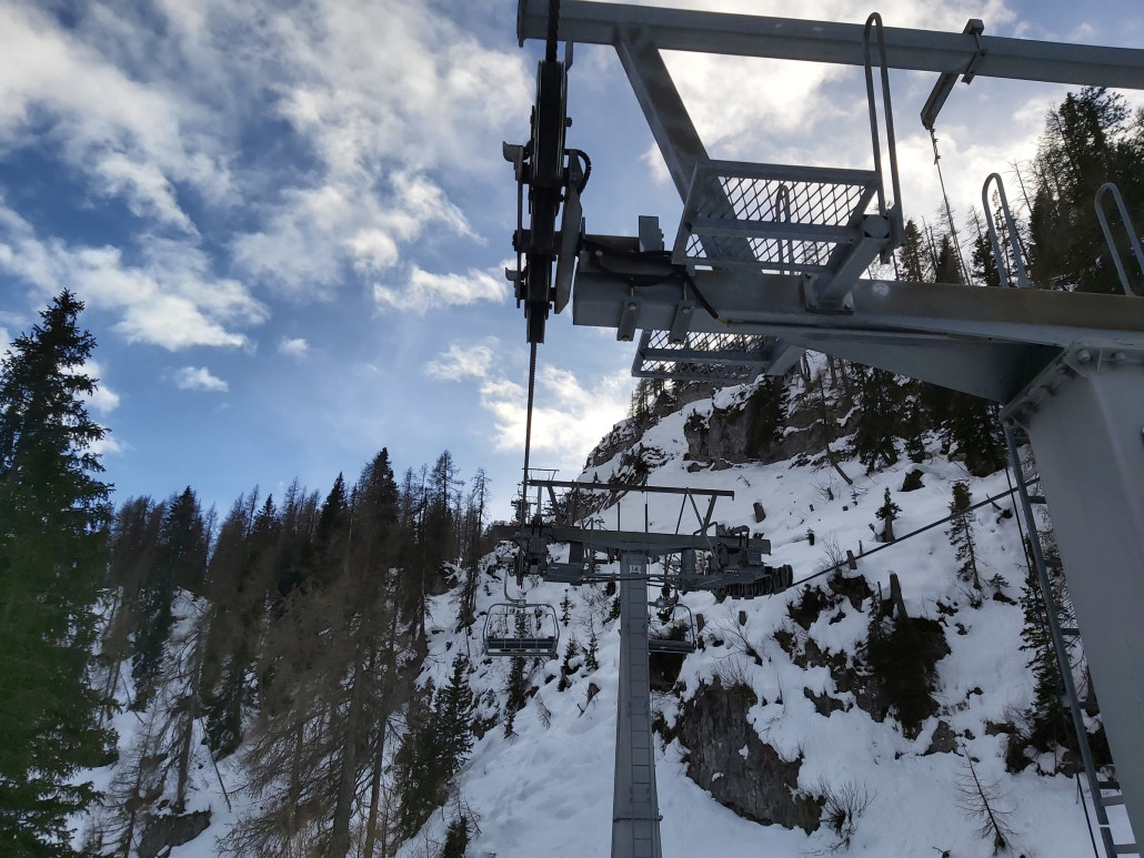 Die Sonnleitn hat zwar noch keine Wechsellast, dafür schon eine hydraulische Abspannung.