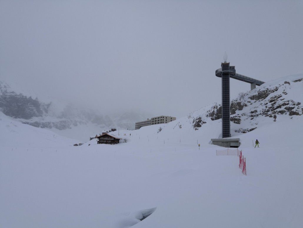 Der Panoramalift: Neben der Pendelbahn die zweite Möglichkeit, zurück in den vorderen Skigebietsteil zu kommen.