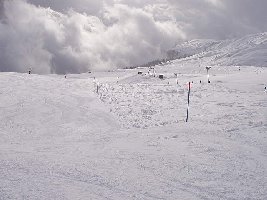 Der kurze Übungshang am Craplift zum Einschwingen!