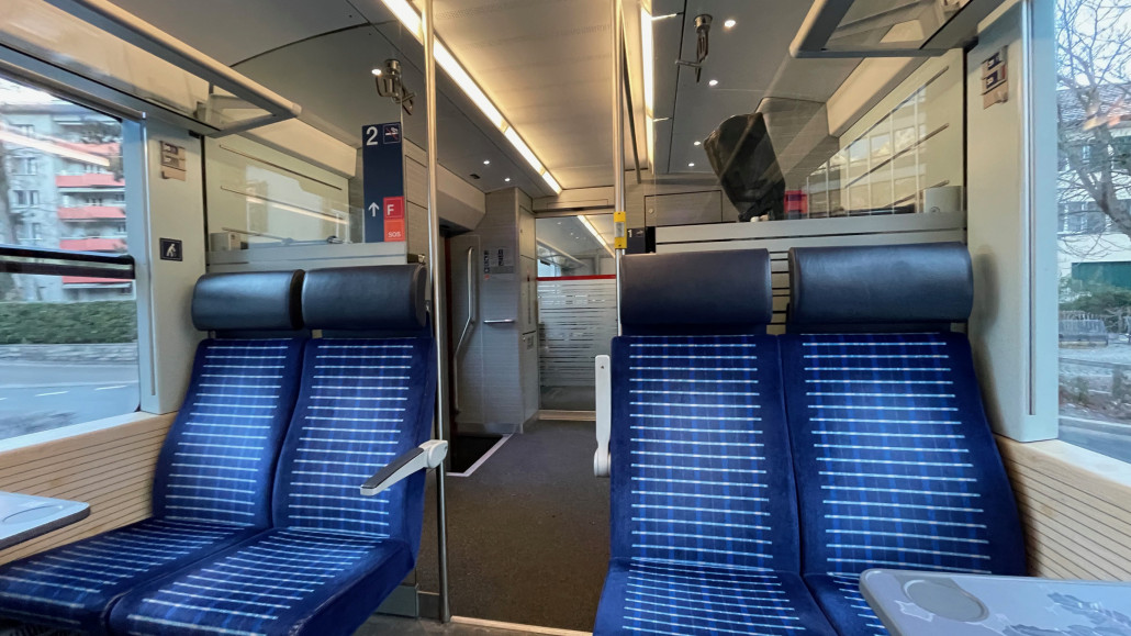 Abfahrt im Zug von Arosa nach Chur (hier bereits in Chur, kurz vor dem Hbf)