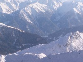 Blick nach Südtirol, von der Bergstation der Schermerspitzbahn