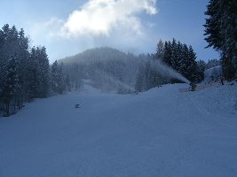 Die Talabfahrt nach Söll, für die Jahreszeit ganz ok, nur etwas harschig
