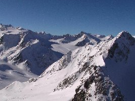 Auf dem Felssteg: Blick zum Pitztaler (27.11.)