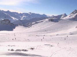 Blick auf den Tiefenbachgletscher nach der Tunnelausfahrt (27.11.)