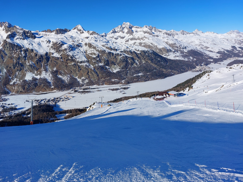 Corvatsch Lieblingspiste: 22 Grialetsch am Nachmittag - leer wie immer