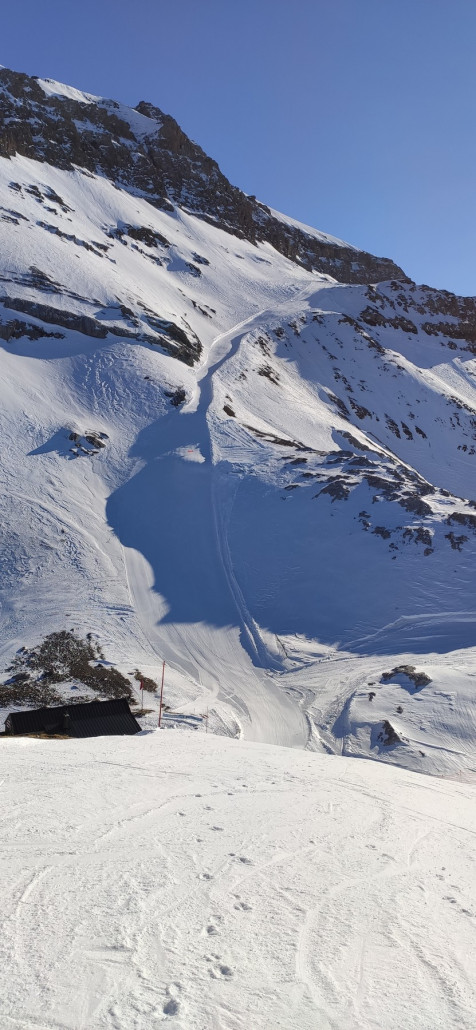 Red run, sieht aus der Perspektive ziemlich schwarz aus