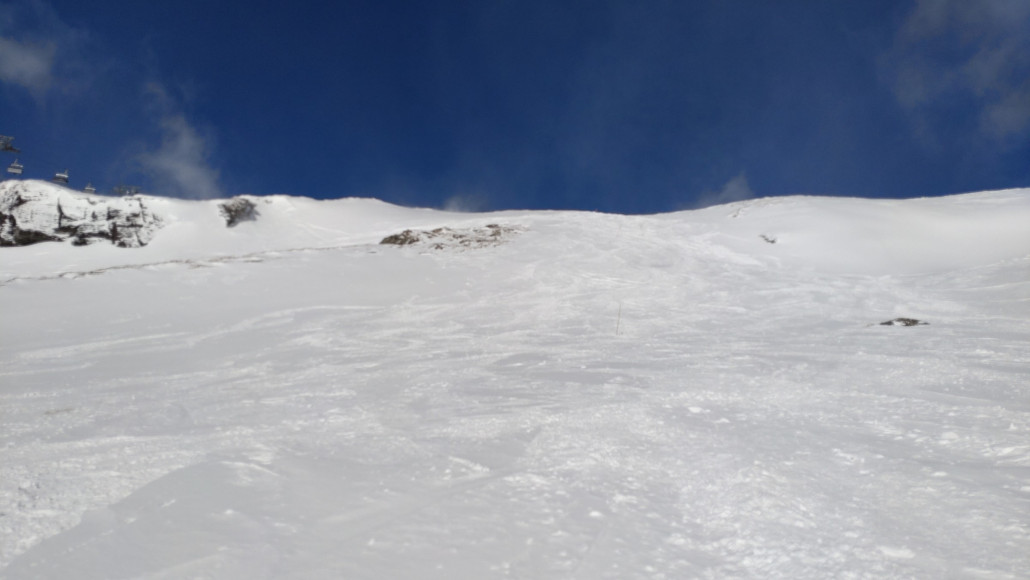 Blick zurück auf Steilhang 73