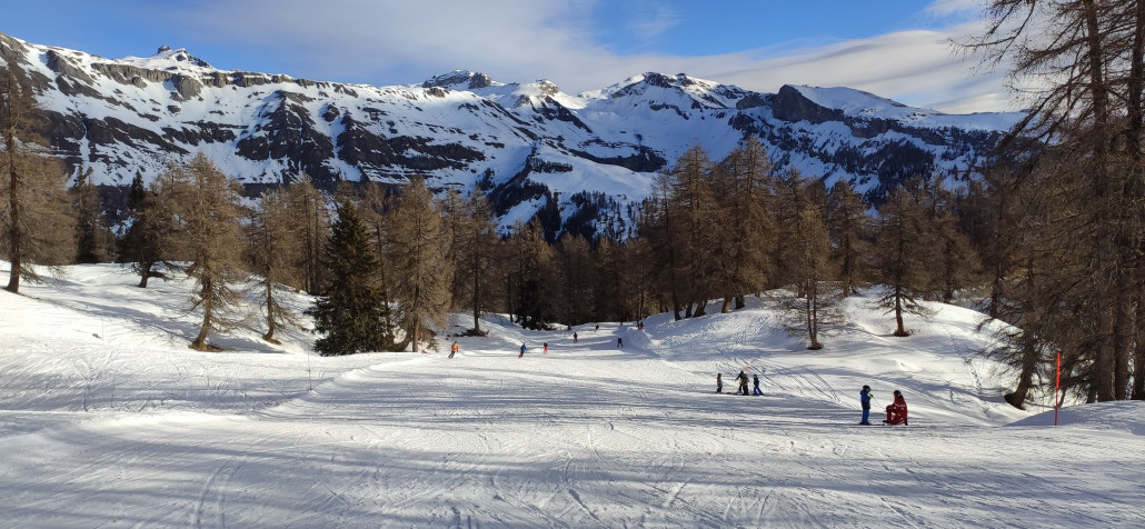 Piste 21, Blick nach Crans-Montana