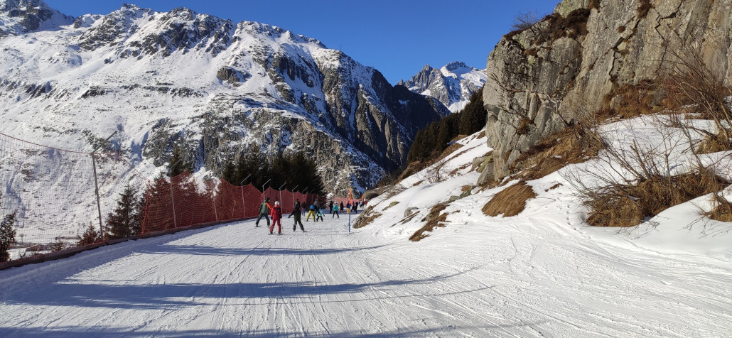 Teilweise mit Netzen gesichert